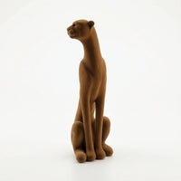 Flocked Cat Sculpture Matte Animal Statue Sculptural for Desktop, Art Collectors