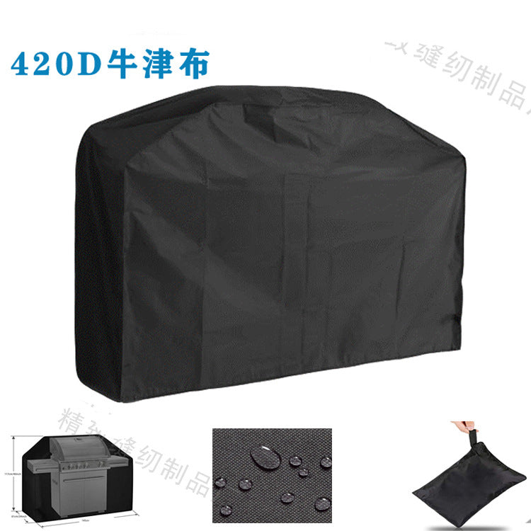 BBQ Grill Cover 420D Oxford Fabric Waterproof Outdoor Barbecue Protector