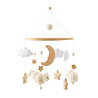 Nursery Mobile with Wooden Loop Hanging Baby Mobile with Loop Decor Crochet for Newborn