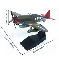 WW2 Classic Fighter Fighter Model Ready-Made Historic Warplane Model Painted Finish Alloy Plane Reproduction for Collection Cabinet