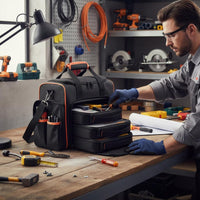 Wear-Resistant Electrician Tool Bag Oxford Cloth Multi-Compartment Tool Bag Rubber Feet for Technicians