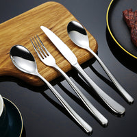 304 Stainless Steel Moonlight Series Cutlery Set with Titanium Plating - Dinner Knife, Fork, Spoon, Coffee Spoon