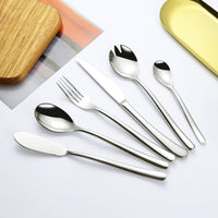 304 Stainless Steel Moonlight Series Cutlery Set with Titanium Plating - Dinner Knife, Fork, Spoon, Coffee Spoon