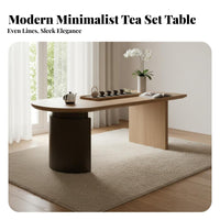 3 Pieces Pebble-Shaped Table with 2 Woven Chairs Natural Aesthetic Home Furniture Space Saving for Apartment Dwellers, pairs, Balcony, Living Room