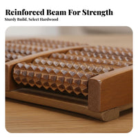 Ergonomic Design Double Foot Massager Roller Portable Wooden Foot Roller High Load-Bearing Reflexology Tool Long-Lasting Wood Construction for Elderly, Office Workers, Athletes, Home, Under Desk