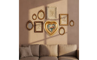 Heart-Shaped Frame with Beaded Edge Gilded Heart Picture Frame Vintage-Style for Wall Decor