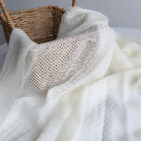 Pure White 80-Count Wool Scarf for Dyeing, Women's Winter Warm Neck Wrap
