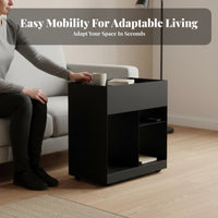 Minimalist Design Mobile Bedside Cabinet With Wheels Household Furniture Space-Saving Nightstand Versatile Use for Apartment Dwellers, Homeowners, Students, Bedroom, Living Room, Small Areas, Office