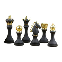 6 Pieces Tabletop Chess Piece Set with Pedestal Matte Chess Figurine Set Elegant Sophisticated for Classroom