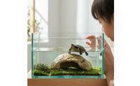 Mineral Retreat with Terrace Resin Reptile Cave Realistic Reptile Hide Cave for Reptiles, Turtles, Aquarium