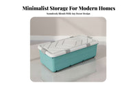 Flat Rolling Storage Bin Dust-Proof Rolling Storage Bin Stackable for Homeowners