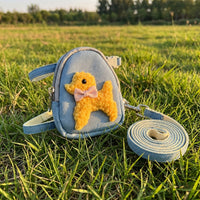 Small Dog Harness Vest with Backpack, Secure Chest Harness for Dog Walking, Non-Retractable Cat Harness for Outdoor Use and Cat Walking Fun