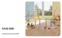 Child-Safe Design Kids Plastic Table and Chair Set Sturdy Construction Kindergarten Classroom Table Wipe-Clean Surface Safety Certified for Preschoolers, Toddlers, Teachers, Classrooms, Daycare Center, Daycares, Homes