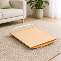 Oak Wood Balance Board, 92cm Slant Wobble Board for Rehabilitation, 135kg Summit Load for Coordination Disorders