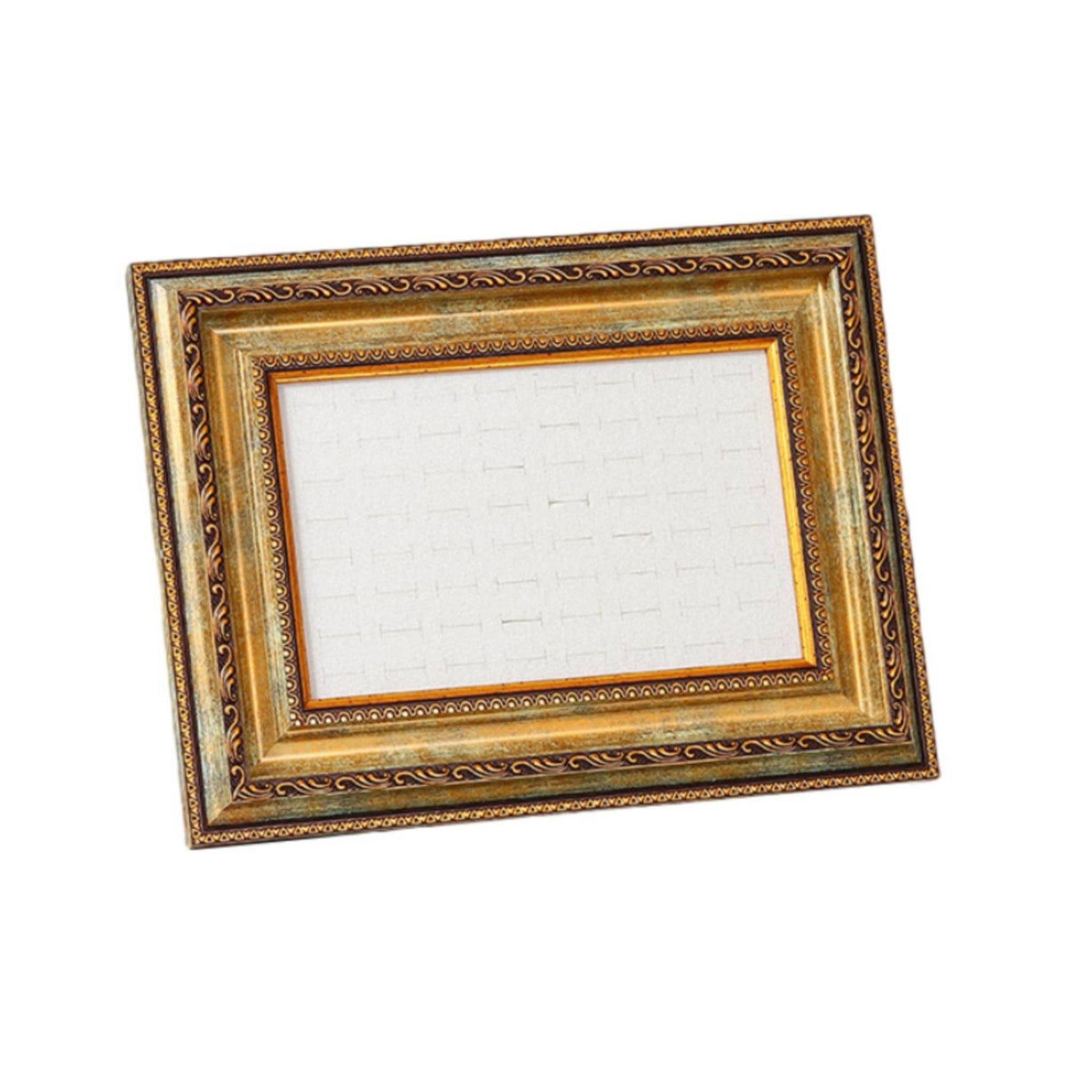 Ornate Earring Display Frame Brown and Gold Stud Display Frame Recessed Jewelry Holder Decorative Border