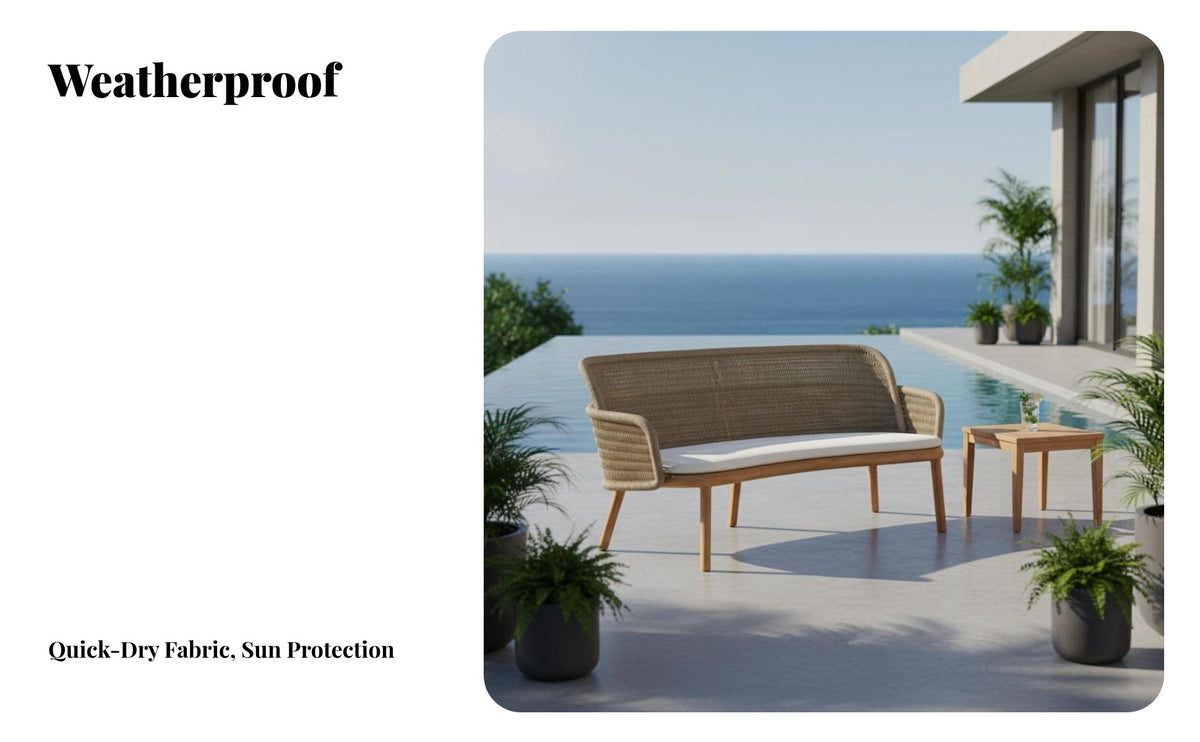Waterresistant Wicker Seating set sun-resistant 4-Piece Conversation Group Nordic Design Patio Set All-Weather for Families, Homeowners, Adults, Garden, rearyard, Porch, pool area