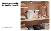 Lidded Clothes Storage Box Minimalist Lidded Textile Organizer Dustproof Lid Textile Storage Box for Closet, Bedroom
