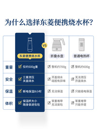 东菱便携式烧水壶保温杯全自动小型迷你旅行加热家用电热水杯水壶