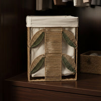 Woven Basket with Lining Rectangular Basket with Removable Liner Multipurpose for Laundry Room, Washroom