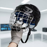 Hockey Helmet with Face Guard Cage Impact-Absorbing Full Face Hockey Helmet Hard Shell for Skaters, Rink