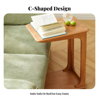 Movable Design Rolling C-Shaped Table Space-Saving Household Furniture Multi-Functional Bottom Storage Shelf for Small Apartment Dwellers, Students, Remote Workers, Living Room, Bedroom, Home Office