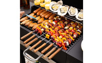 Outdoor Charcoal Grill with Side Shelves Wheeled Charcoal Grill with Side Shelf Portable Long-Lasting for Families