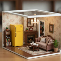 Double Door Dollhouse Refrigerator Realistic Design Miniature Fridge Opening Doors Toy Kitchen Appliance for Collectors