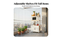 Microwave Oven Stand Multifunctional Microwave Stand with Cabinet Space Saving Multi-Tier Storage Rack for Homeowners, Families, Balcony, Living Room