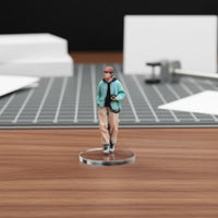 3D Printed 1/64 Scale Photographer Figure Realistic Intricacy Model Scene Person Hand Painted Miniature Scene Accessory Resin Material for Hobbyists, Dioramas