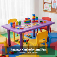 Safety Rounded Corners Adjustable Kids Table and Chair Set Easy to Clean Plastic Rectangular children's Table Ergonomic Design Toddler Learning Desk Strong Load-Bearing for Preschoolers, Toddlers, Teachers, Kindergarten, Home, Playroom, Daycare