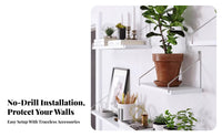No-Drill Installation Single Floating shelf Space-Saving Wall Shelf Multi-Purpose Display Rack Strong Load-Bearing for Homeowners, Interior Decorators, Living Room, Bedroom, Bathroom, Entryway