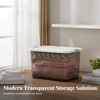 Clear Wheeled Container with Lid Stackable Design Wheeled Tote container long-lasting