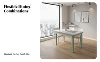 Space-Saving Extendable Pedestal Table Modern design Household Furniture Easy to Clean abrasion Resistant for Apartment Dwellers, Families, homeowners, Small areas, Dining Room, Family Gatherings, Kitchen