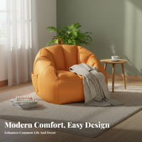Luxuriously Soft Texture Single-Person Shell Lounger Lightweight Bean Bag No Assembly Required Floor Chair Ergonomic Support for Adults, Students, Gamers, Bedroom, Balcony, Apartment, Reading Nook