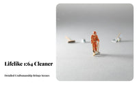 1:64 Scale Cleaner Figure Three-Dimensional Printed Miniature Worker Tiny Street Cleaner Model Highly Detailed for Dioramas