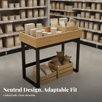 Multi-Functional Shop Marketing Table Multifunctional Island Display Stand Portable Craft Display Rack Sturdy Construction for Retailers, Vendors, Exhibitors, Supermarkets, Shopping Malls, Street Markets, Exhibitions