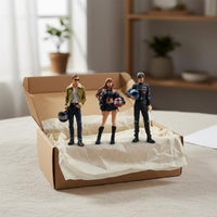 3 Pieces 1/64 Scale Biker Figures Highly Detailed Miniature Biker Realistic Details 1/64 Scale People Models for Collectors