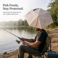 Hands-Free Fishing Umbrella Hat for Sun and Rain Protection, Foldable Head-Mounted Design