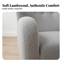 Nordic aesthetic Boucle Upholstered Armchair fashionable Design Accent Chair Soft Texture Home Furniture Curved rear supportrest for Adults, Homeowners, Readers, Living Room, Bedroom, perusing corner