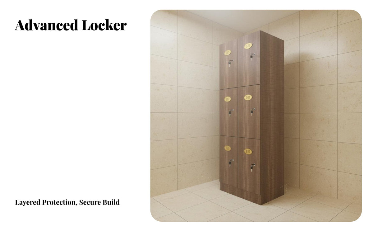 Wooden Gym Locker Construction Storage Locker Waterproof Base Multiple-Wooden Surface Grain Cabinet for Changing Room, Office, School