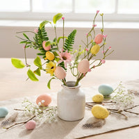 Artificial Easter Egg Flowers Easter Egg Floral Pick Branches for Floral Arrangement Wreath Decoration DIY Crafts Vase Arrangement