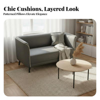 Minimalist Design Loveseat Soft Cushions Upholstered 2-Seater Sofa Sturdy Frame Living Room Seating High-Density Foam Cushion for Homeowners, Apartment Dwellers, Telecommuting Workers, Reception Area, Bedroom, Retail Retailer, Office