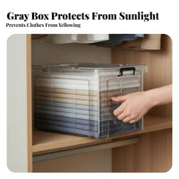 Clear Stackable Bin with Lid Transparent Lidded Box with Handle See-Through Body Household Storage for Families, Homeowners, Closet, Home, Living Room
