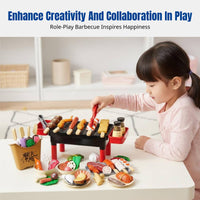 Simulated BBQ Skewer Grill Set, Mini Kitchen Toy, Pretend Cooking, Light & Sound, Role Play