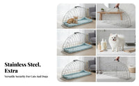 Stainless Steel Pet Bathing Cage Open-Grid Pet Drying Cage Wire Frame Petcare Gear Slatted Base