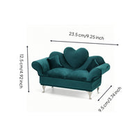 Velvet Jewelry Box Upholstered Jewelry Organizer Luxury Box with Silver Legs Organized for Vanity, Desktop
