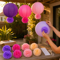 15-Piece Paper Lantern Party Decoration Set