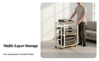 Movable with Wheels Multi-Layer Amplifier Rack Heavy Duty High-Fidelity Equipment Stand Sturdy Construction AV Equipment Stand Reinforced Steel Frame for Audiophiles, Home Theater Enthusiasts