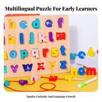 Sturdy Wood Wooden Alphabet Game Board Early Education Wooden Alphabet Number Game Learn Through Play for Preschoolers, Toddlers