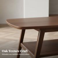 Minimalist Design 2-Tier Rectangular Coffee Table Spacious Tabletop Two-Tier Rectangular Table Sturdy and Long-Lasting Home Furniture Rounded Corners for Homeowners, Apartment Dwellers, Design Enthusiasts, Living Room, Balcony, Lounge Area
